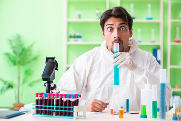 Chemist working in the lab on new experiment