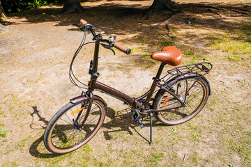 Fototapeta na wymiar the handlebars of the Bicycle. the brake handle. speed switches.