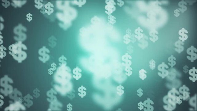 shiny dollar sign random float animation background new quality retro vintage numbers letters finance joyful video footage