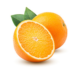 orange isolated on white background, clipping path, full depth of field