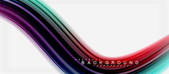 Rainbow fluid abstract swirl shape, twisted liquid colors design, colorful marble or plastic wavy texture background, multicolored template for business or technology presentation or web brochure