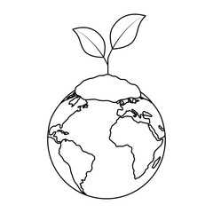 world planet earth with plant vector illustration design