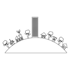 Obraz premium green city buildings icon vector illustration design