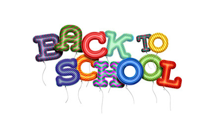Back To School Ballons Isolated on White