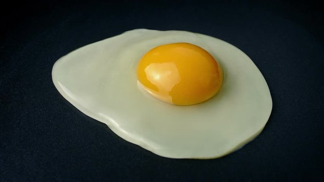 Egg Breaks Into Frying Pan And Cooks