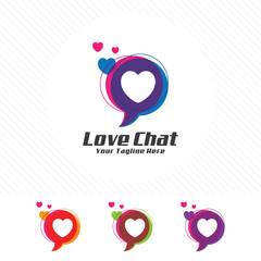 Colorful chat logo design , message vector with clean and modern style.
