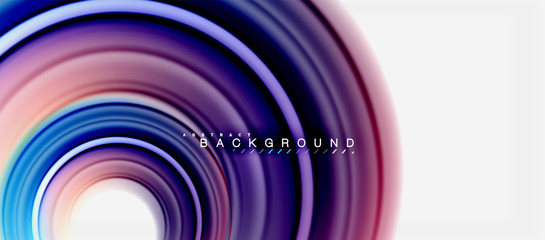 Rainbow fluid color line abstract background - swirl and circles, twisted liquid colours design, colorful marble or plastic wavy texture backdrop, multicolored template for business or technology