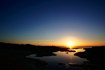 Fototapeta na wymiar Gwithian Sunset and Silhouette