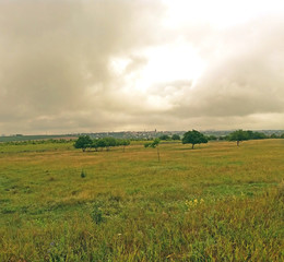 Landscape with rain clouds