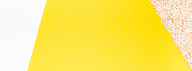 Top view of oatmeal flakes in minimal style