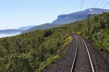 Train journey in North Sweden