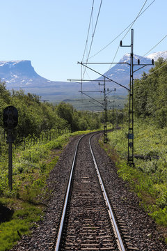 Train journey in North Sweden