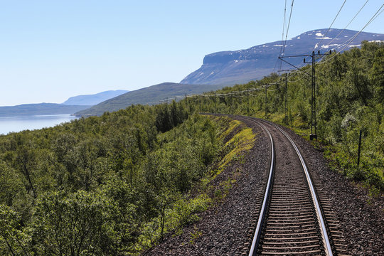 Train journey in North Sweden