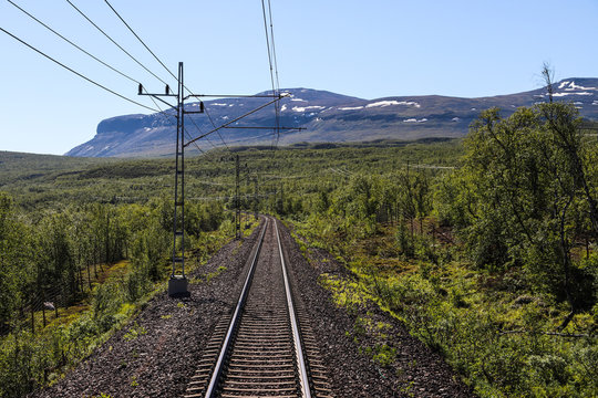 Train journey in North Sweden