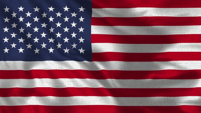 Realistic 4K 60 fps flag of the USA waving in the wind. Seamless loop with highly detailed fabric texture. Loop ready in 4k resolution.