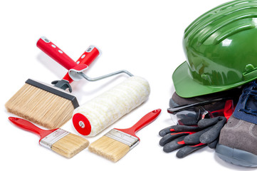 Professional house painter, tools and work equipment © francescomou