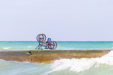 Obraz premium Odesa beach with waves in Ukraine