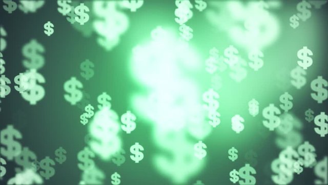 shiny dollar sign random float animation background new quality retro vintage numbers letters finance joyful video footage