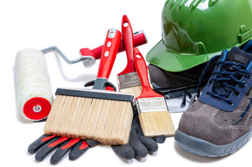 Professional house painter, tools and work equipment © francescomou