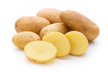 New potato isolated on the white background. - obrazy, fototapety, plakaty