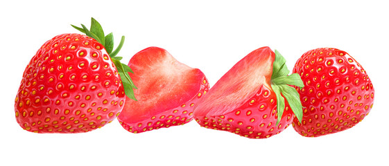 Strawberry set isolated on white background