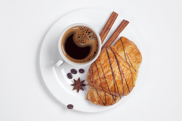 Coffee and croissant