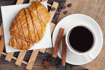 Coffee and croissant