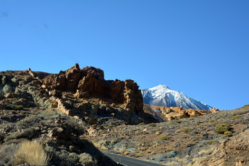 Mountain landscape of Teide National Park. Tenerife, Canary Islands. 