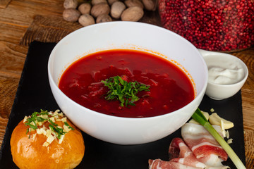 Traditional borsch bowl