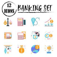 The 2nd banking flat icon set
