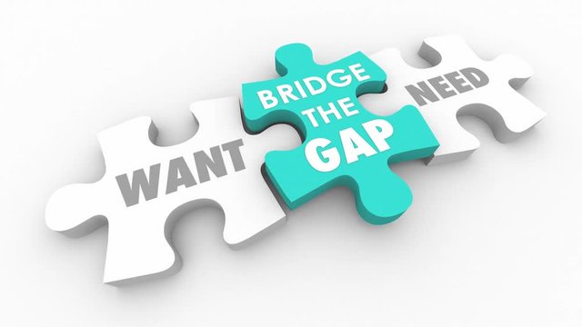 Want Vs Need Bridge the Gap Puzzle Pieces 3d Animation