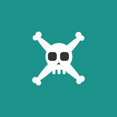 Simple cartoon skull and crossbones icon