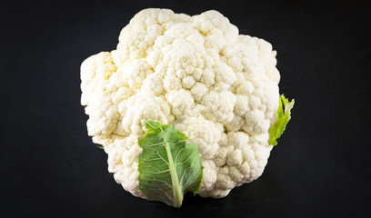 cauliflower on a black background