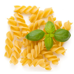 Pasta spiral isolated on the white background.