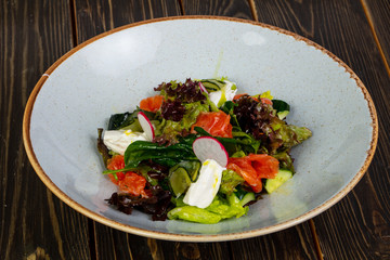 Salad with salmon