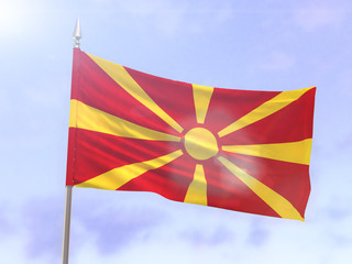 Flag of Macedonia with sun flare