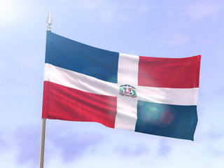 Flag of the Dominican Republic with sun flare