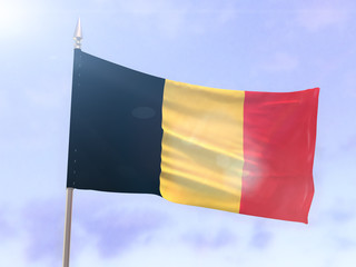 Flag of Belgium with sun flare