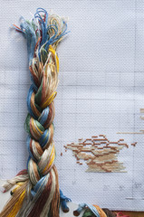 Part of cross-stitch picture vertical