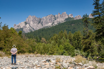 Naklejka premium River Rocks at the Base of Castle Crags State Park, California