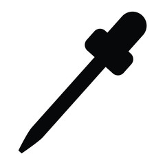 A black and white silhouette of a pipette dropper