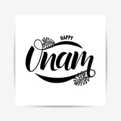 Obraz premium Happy Onam festival typography lettering