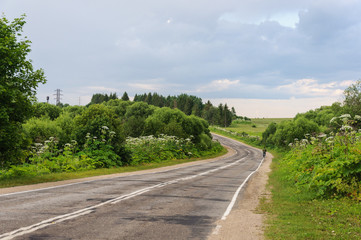 Old asphalt road in the country