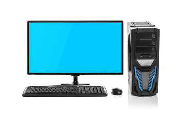 Computer isolated on white background.