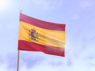 Flag of Spain with sun flare