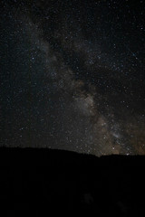 Milky way night shot over mountain near Roman Nose Lake