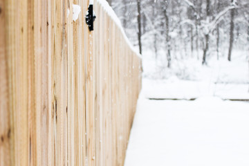 Winter Fence in Snow