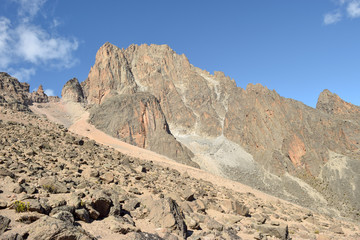 The peaks of Mount Kenya, Kenya
