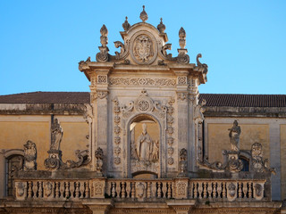 Fototapeta na wymiar Lecce Cathedral: a detail of the main facade 