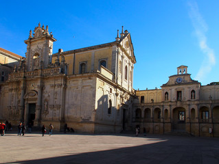 Fototapeta na wymiar Cathedral square in Lecce
